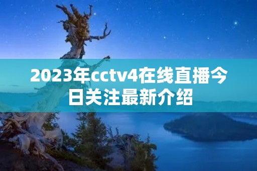 2023年cctv4在线直播今日关注最新介绍