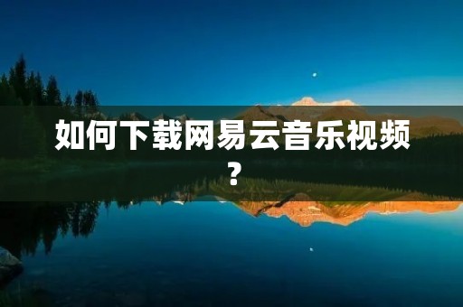 如何下载网易云音乐视频?