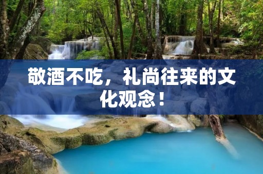 敬酒不吃，礼尚往来的文化观念！