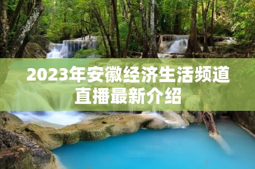 2023年安徽经济生活频道直播最新介绍