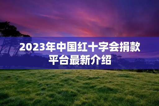 2023年中国红十字会捐款平台最新介绍 2023年中国红十字会捐款平台最新介绍