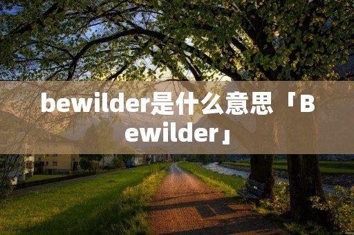 bewilder是什么意思「Bewilder」