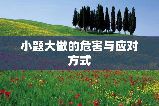 小题大做的危害与应对方式