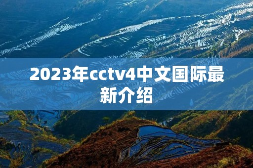 2023年cctv4中文国际最新介绍