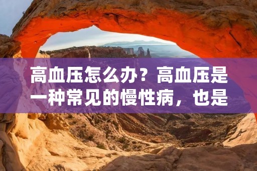 高血压怎么办?高血压是一种常见的慢性病,也是一种危险的疾病。高血压的患者通常会感到头痛、头晕、心慌、恶心等症状,如果不及时治疗,会给患者带来极大的身体和心理负担。那么,面对高血压,我们该如何应对呢?