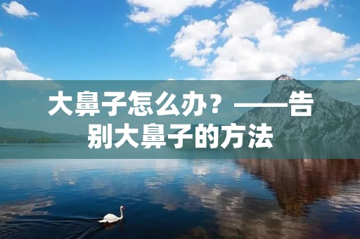 大鼻子怎么办?——告别大鼻子的方法 大鼻子怎么办?——告别大鼻子的方法