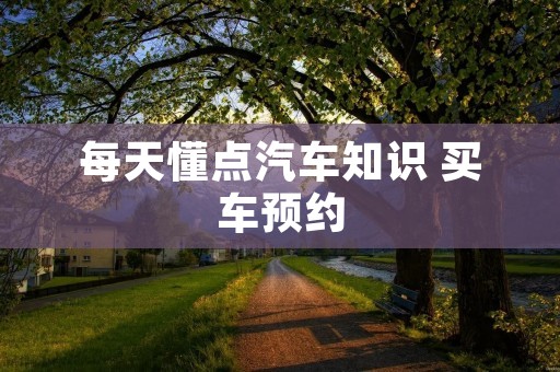 每天懂点汽车知识 买车预约