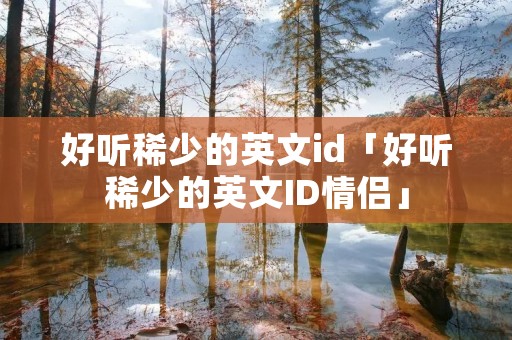 好听稀少的英文id「好听稀少的英文ID情侣」