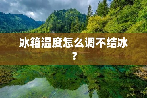 冰箱温度怎么调不结冰? 冰箱温度怎么调不结冰?