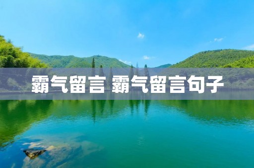 霸气留言 霸气留言句子