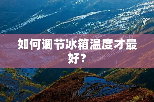 如何调节冰箱温度才最好? 如何调节冰箱温度才最好?