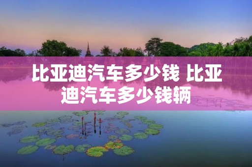 比亚迪汽车多少钱 比亚迪汽车多少钱辆