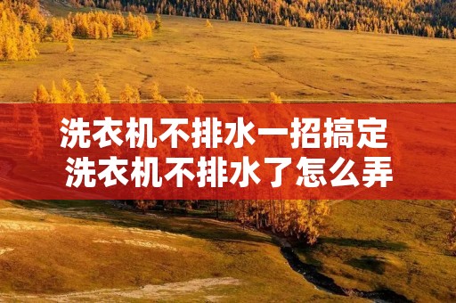 洗衣机不排水一招搞定 洗衣机不排水了怎么弄 洗衣机不排水一招搞定 洗衣机不排水了怎么弄