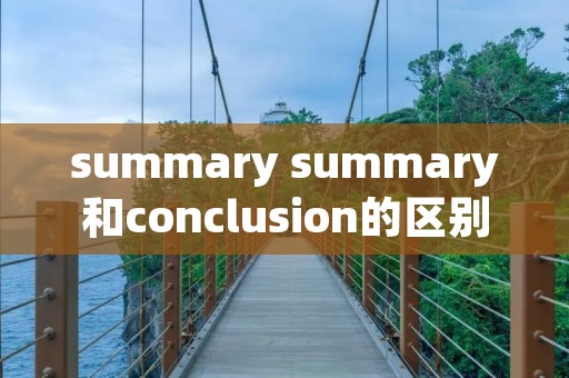 summary summary和conclusion的区别
