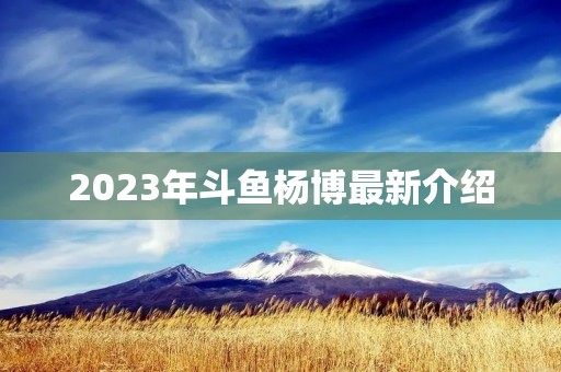 2023年斗鱼杨博最新介绍