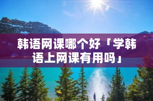 韩语网课哪个好「学韩语上网课有用吗」