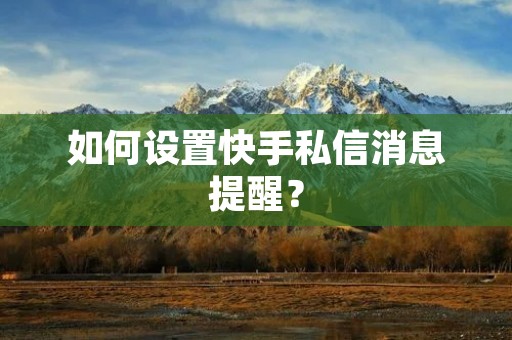 如何设置快手私信消息提醒?