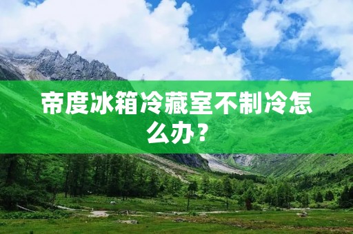 帝度冰箱冷藏室不制冷怎么办？