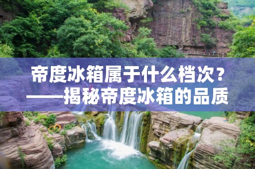 帝度冰箱属于什么档次？——揭秘帝度冰箱的品质和性价比