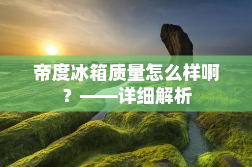帝度冰箱质量怎么样啊？——详细解析