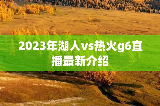 2023年湖人vs热火g6直播最新介绍 2023年湖人vs热火g6直播最新介绍