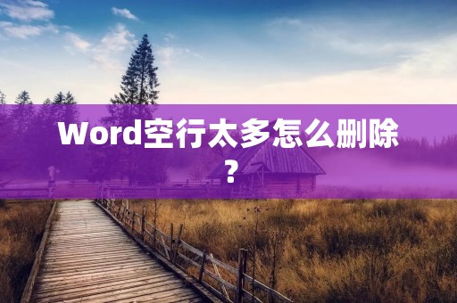 Word空行太多怎么删除?