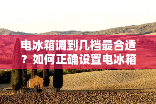 电冰箱调到几档最合适？如何正确设置电冰箱档位？