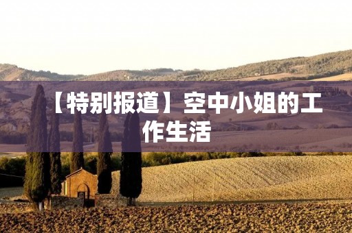 【特别报道】空中小姐的工作生活