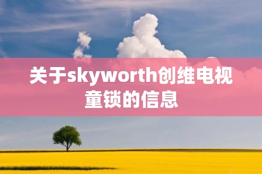 关于skyworth创维电视童锁的信息