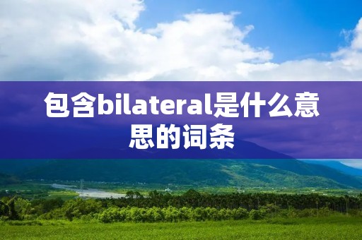 包含bilateral是什么意思的词条 包含bilateral是什么意思的词条