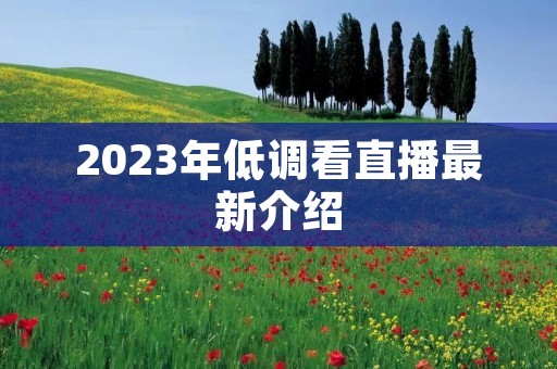 2023年低调看直播最新介绍
