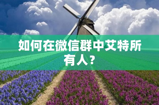 如何在微信群中艾特所有人?