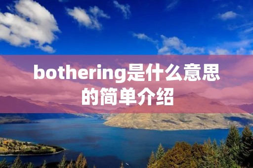 bothering是什么意思的简单介绍 bothering是什么意思的简单介绍
