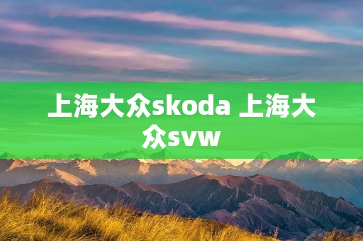 上海大众skoda 上海大众svw 上海大众skoda 上海大众svw
