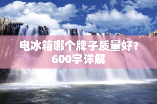 电冰箱哪个牌子质量好?600字详解 电冰箱哪个牌子质量好?600字详解