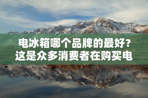 电冰箱哪个品牌的最好？这是众多消费者在购买电冰箱时经常问的问题。毕竟，电冰箱是家庭生活中必不可少的电器之一，我们希望购买一款品质可靠、性能稳定、耐用耐用的电冰箱。在市场上，有很多品牌的电冰箱，今天我们就来探讨一下哪个品牌的电冰箱最好。