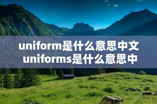 uniform是什么意思中文 uniforms是什么意思中文