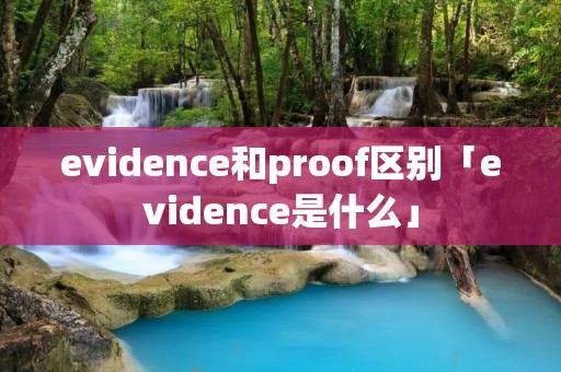 evidence和proof区别「evidence是什么」