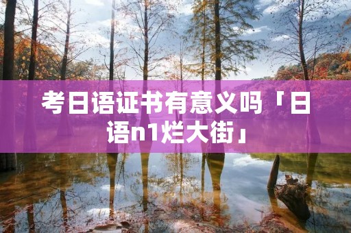 考日语证书有意义吗「日语n1烂大街」