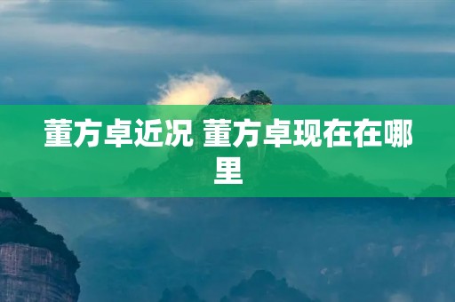 董方卓近况 董方卓现在在哪里