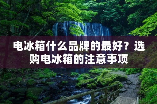 电冰箱什么品牌的最好?选购电冰箱的注意事项 电冰箱什么品牌的最好?选购电冰箱的注意事项