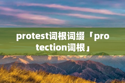 protest词根词缀「protection词根」