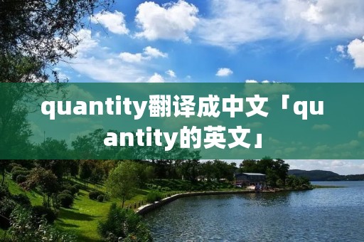 quantity翻译成中文「quantity的英文」