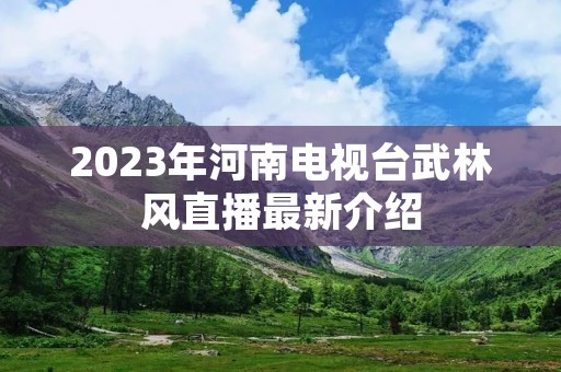 2023年河南电视台武林风直播最新介绍