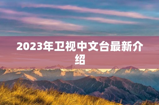 2023年卫视中文台最新介绍 2023年卫视中文台最新介绍