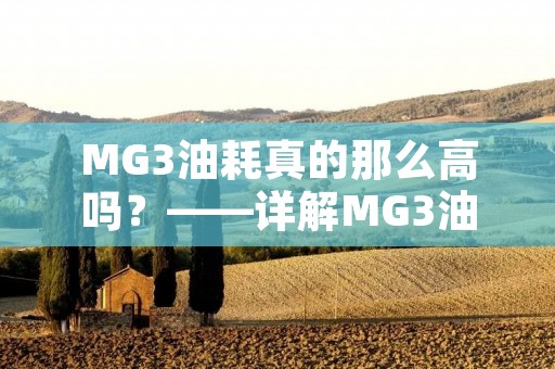 MG3油耗真的那么高吗?——详解MG3油耗问题 MG3油耗真的那么高吗?——详解MG3油耗问题