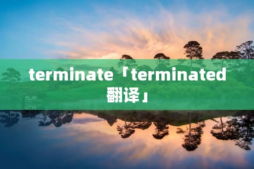 terminate「terminated翻译」