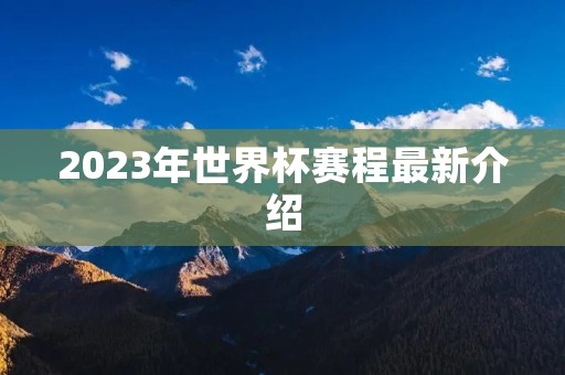 2023年世界杯赛程最新介绍
