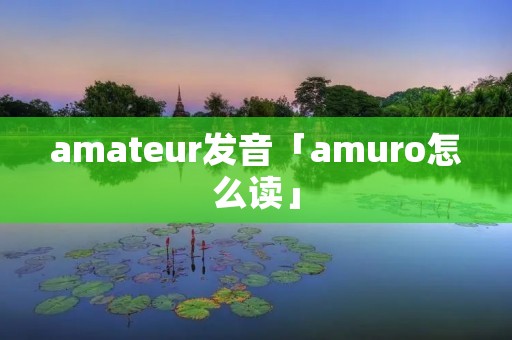 amateur发音「amuro怎么读」
