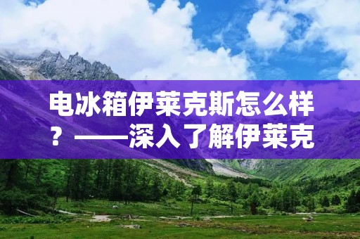 电冰箱伊莱克斯怎么样?——深入了解伊莱克斯电冰箱的品质与性能 电冰箱伊莱克斯怎么样?——深入了解伊莱克斯电冰箱的品质与性能
